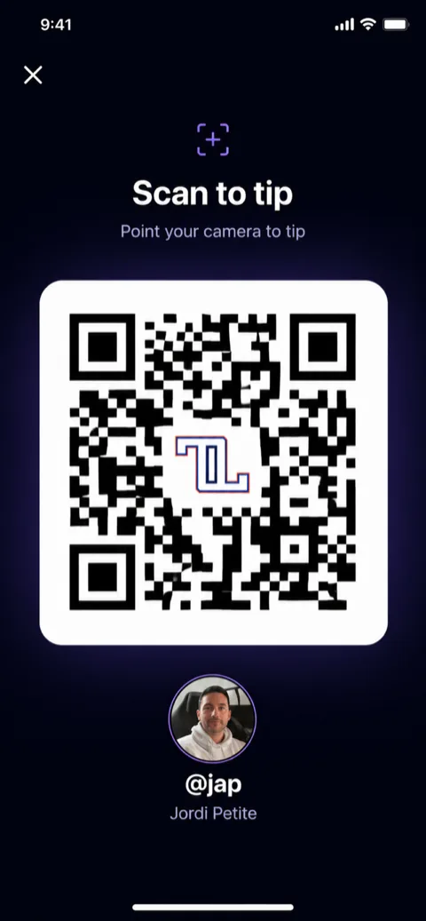Scan a worker's code to tip them directly